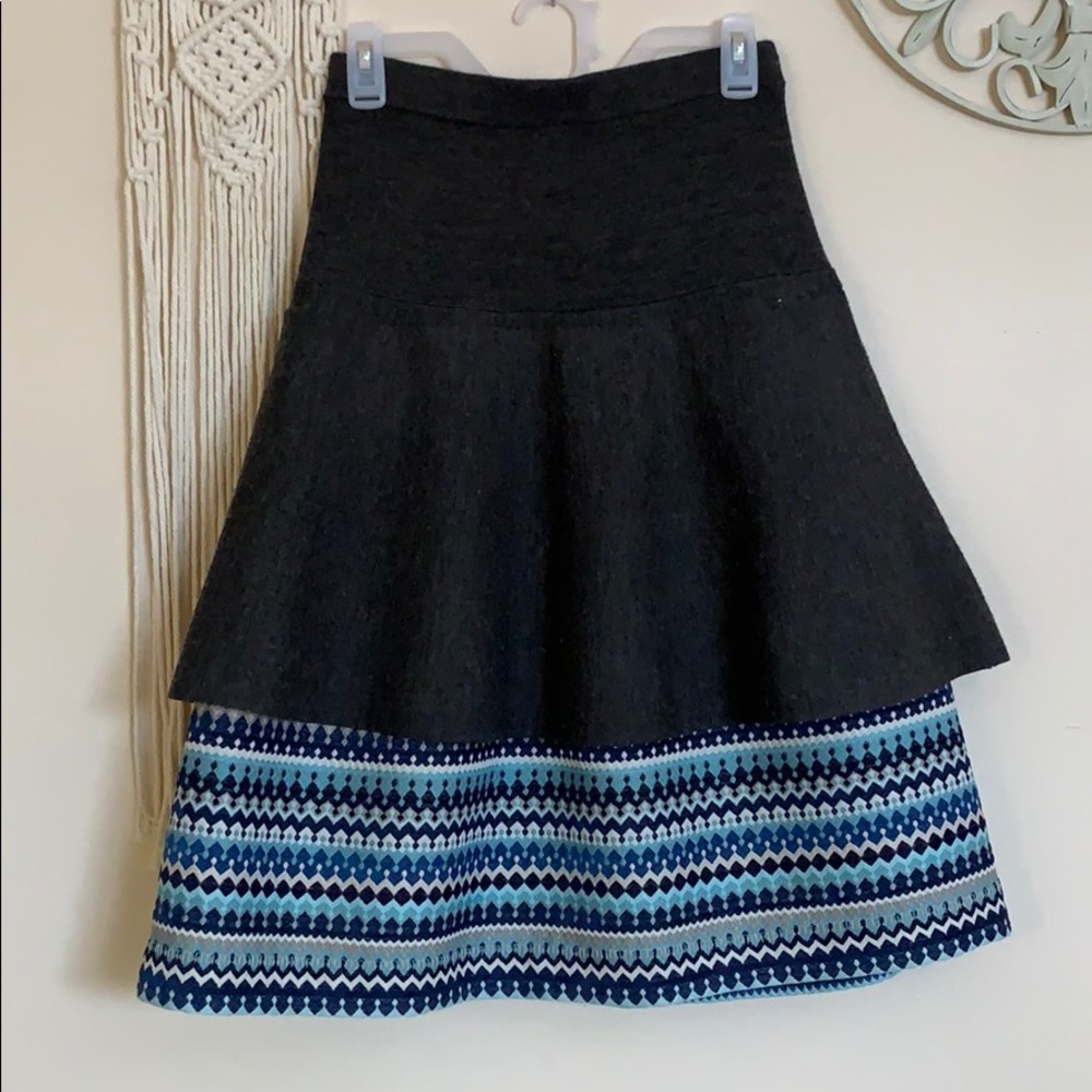 Tahari XS Wool-blend Layered Skirt